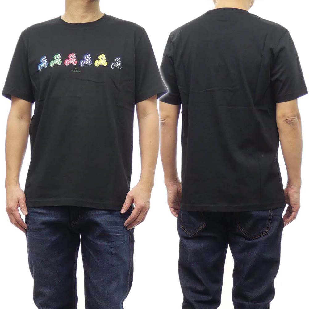 PS PAUL SMITH ポールスミス メンズクルーネックTシャツ M2R 011R MP4438 ブラック /2024春夏新作