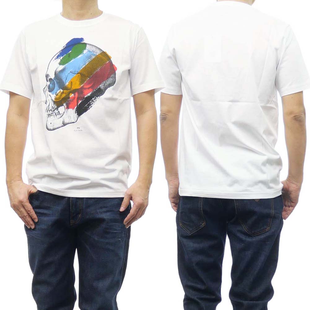 PS PAUL SMITH ポールスミス メンズクルーネックTシャツ M2R 011R MP4443 ホワイト /2024春夏新作