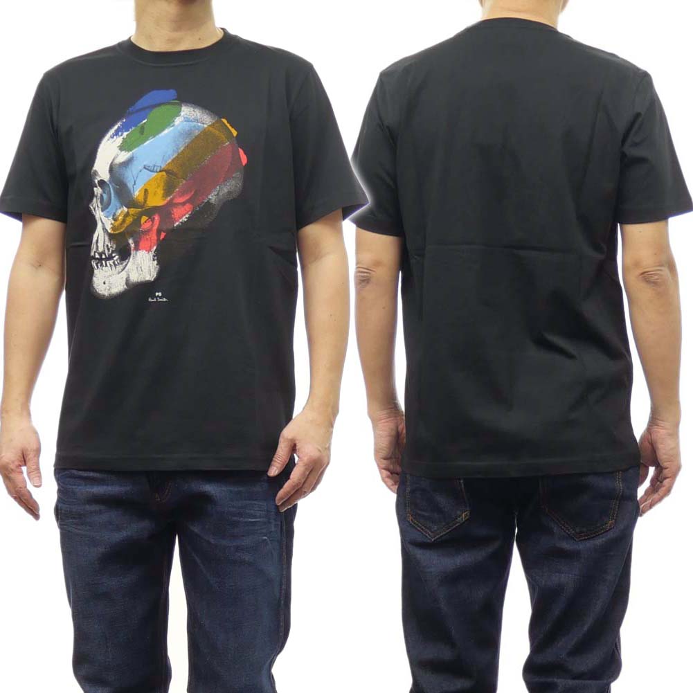 PS PAUL SMITH ポールスミス メンズクルーネックTシャツ M2R 011R MP4443 ブラック /2024春夏新作