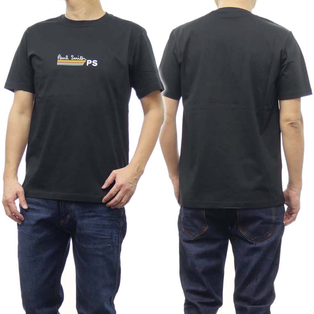 PS PAUL SMITH ポールスミス メンズクルーネックTシャツ M2R 011R MP4446 ブラック /2024春夏新作