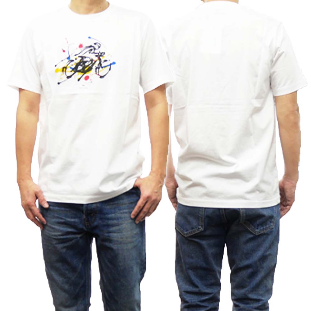 ポール・スミス プレゼント メンズ PS PAUL SMITH ポールスミス メンズクルーネックTシャツ M2R 011R MP4448 ホワイト /2024春夏新作