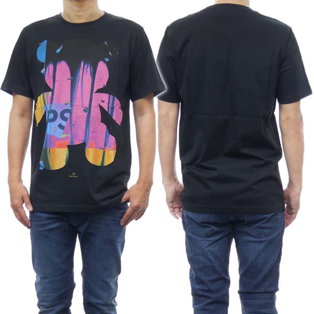 PS PAUL SMITH ポールスミス メンズクルーネックTシャツ M2R 011R MP4551 ブラック /2024春夏新作