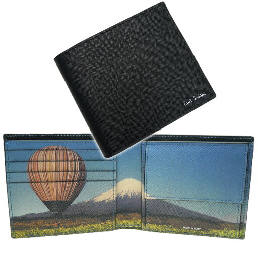 PAUL SMITH ポールスミス メンズ 二つ折り財布(小銭入れ付き) M1A 4833 NMFUJI ブラック PAUL SMITH ポールスミス メンズ 二つ折り財布(小銭入れ付き) M1A 4833 NMFUJI ブラック