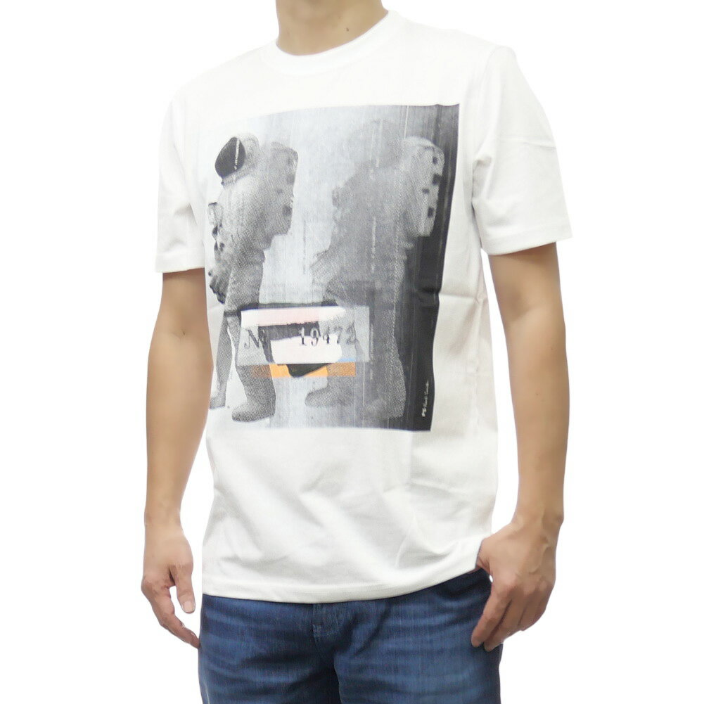 乐天商城 - PS PAUL SMITH ポールスミス メンズクルーネックTシャツ M2R 011R PP5086 ホワイト