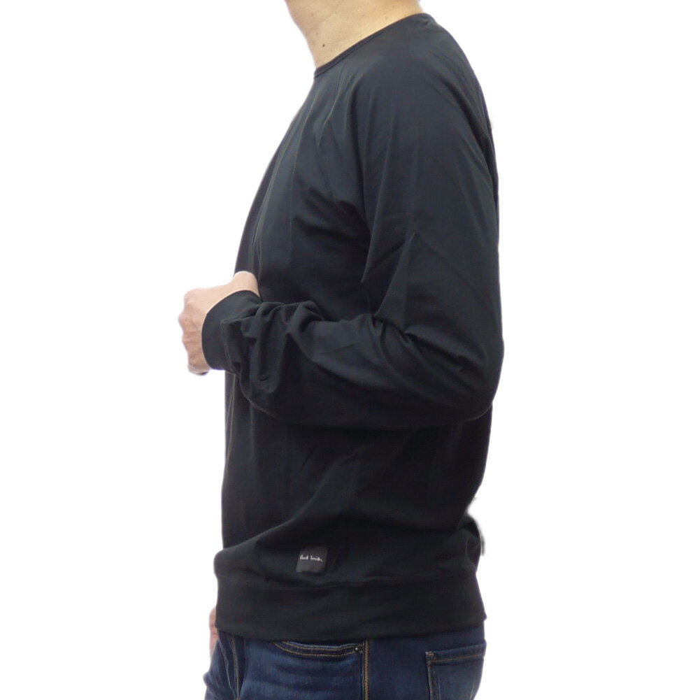PAUL SMITH ポールスミス メンズクルーネックロングTシャツ M1A 2990K AU278B ブラック 定番人気商品