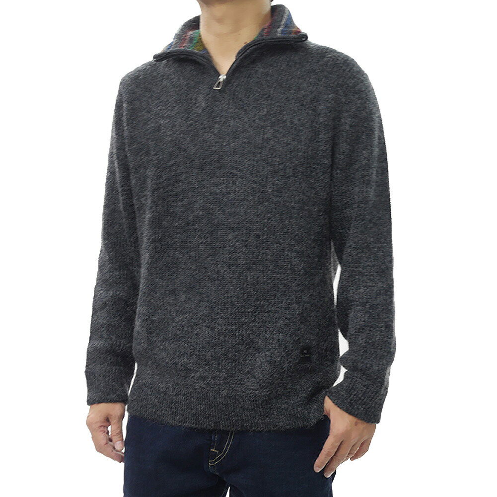 乐天商城 - PS PAUL SMITH ポールスミス メンズジップアップセーター M2R 503Z T22527 チャコール