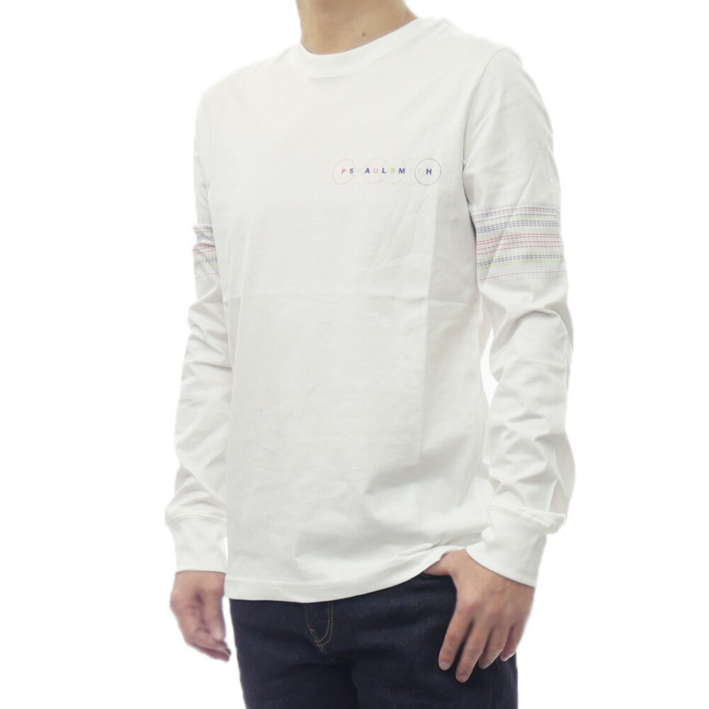 乐天商城 - PS PAUL SMITH ポールスミス メンズクルーネックロングTシャツ M2R 828R VP5582 ホワイト 2026春夏新作