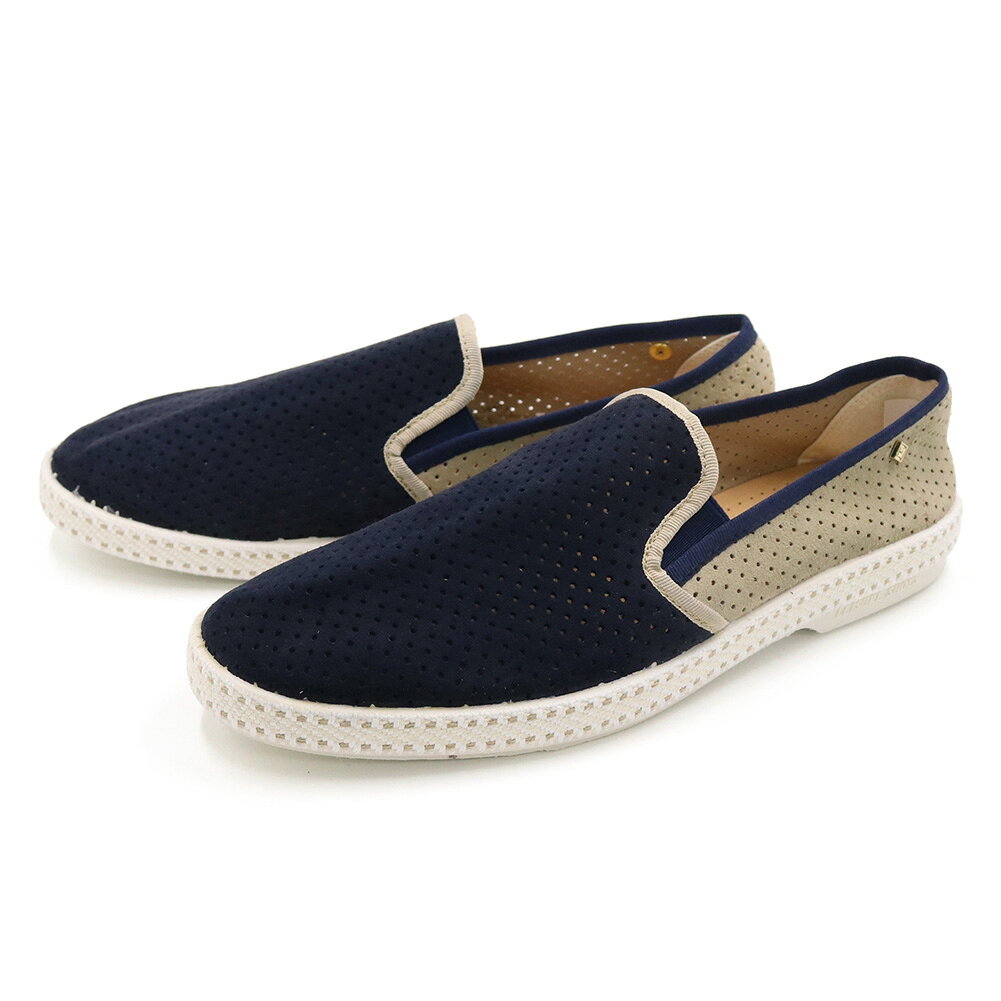 【期間限定ポイント5倍】RIVIERAS リビエラ メンズ スリッポン 3080 / SUEDE MATCH 本革 牛革 スウェード エスパドリーユ ローファー ネイビー×ベージュ