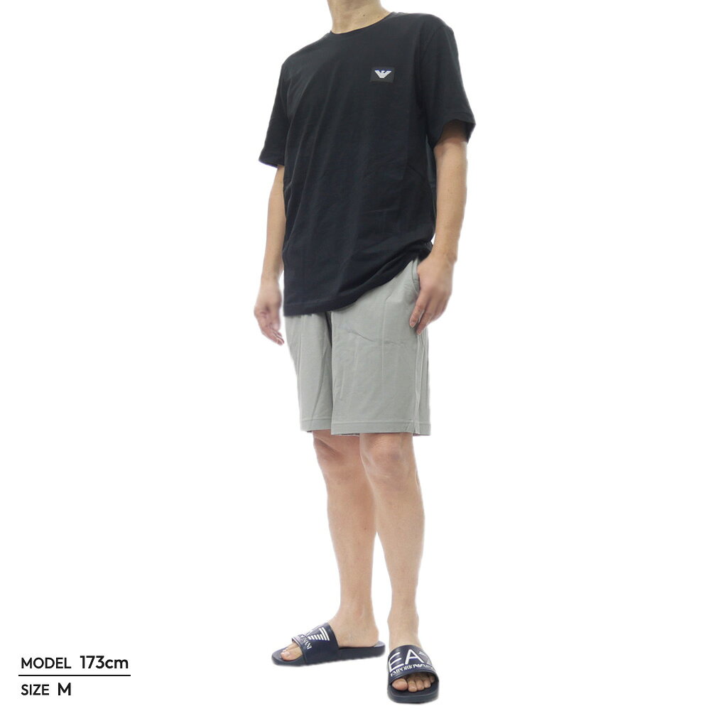 BIVLABOの【期間限定ポイント5倍】EMPORIO ARMANI UNDERWEAR エンポリオ アルマーニ アンダーウェア メンズ セットアップ パジャマ EM000399 AF18884 ブラック×グレー ルームウェア｜アングル2