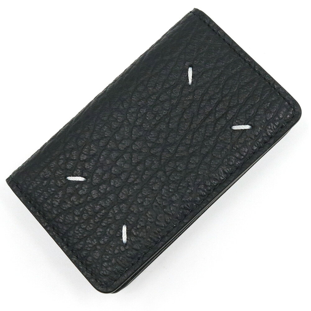 【期間限定ポイント5倍】MAISON MARGIELA メゾンマルジェラ メンズ カードケース 名刺入れ SA3VX0008 P4455 CARD HOLDER CLIP 2 グレイニーレザー 4ステッチ ブラック 定番人気商品