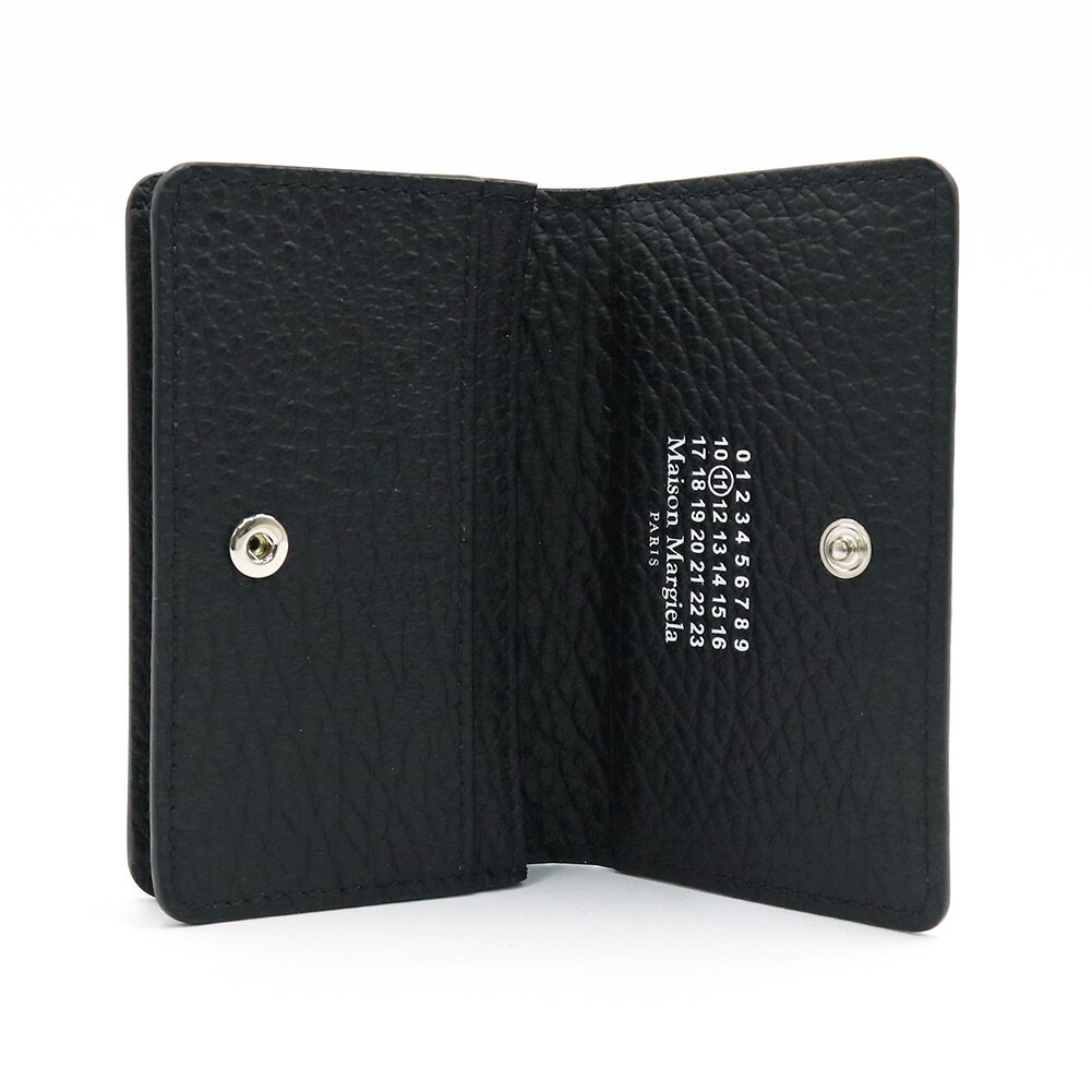 BIVLABOの【期間限定ポイント5倍】MAISON MARGIELA メゾンマルジェラ メンズ カードケース 名刺入れ SA3VX0008 P4455 CARD HOLDER CLIP 2 グレイニーレザー 4ステッチ ブラック 定番人気商品｜アングル2