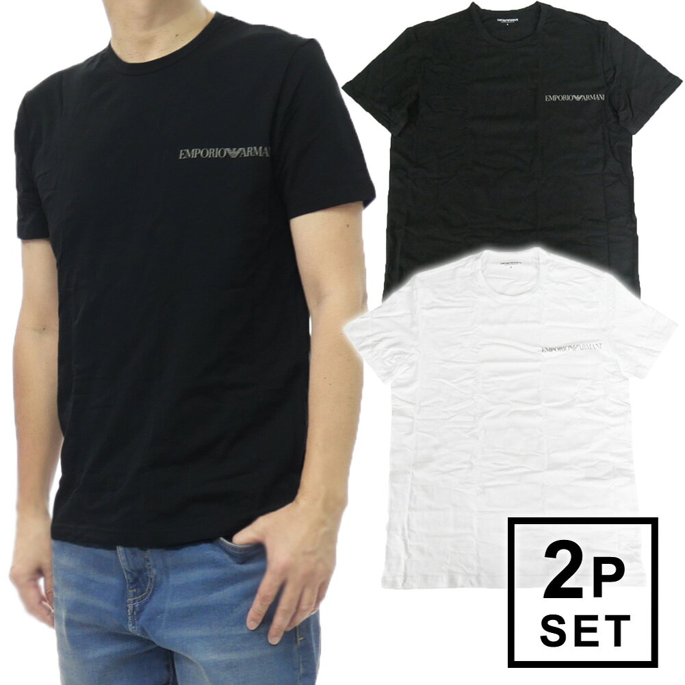 【期間限定ポイント5倍】EMPORIO ARMANI UNDERWEAR エンポリオ アルマーニ アンダーウェア メンズ2パックTシャツ EM000391 AF20669 ホワイト/ブラック 2枚組 セット売り