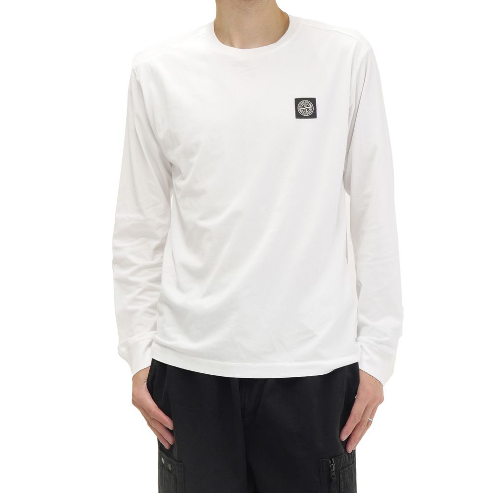 【期間限定ポイント5倍】STONE ISLAND ストーンアイランド メンズ ロングTシャツ 2100031 S0013 60/2 COTTON JERSEY コットン 綿100％ 長袖 ロングスリーブ カットソー トップス ホワイト 2026秋冬新作