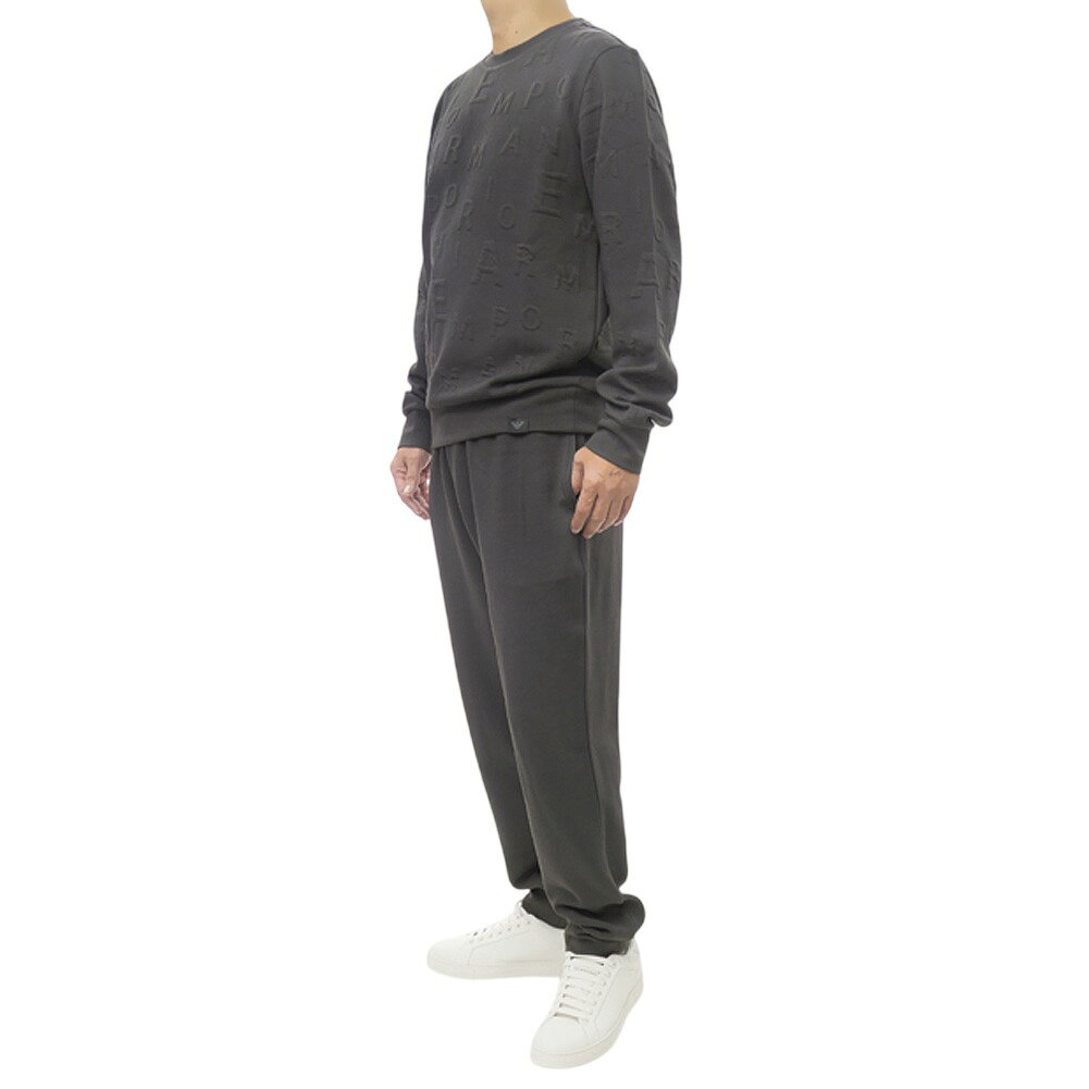 【期間限定ポイント5倍】EMPORIO ARMANI エンポリオアルマーニ アンダーウェア メンズ セットアップ スウェット EM001922 AF15006 チャコール グレー ロゴ 総柄