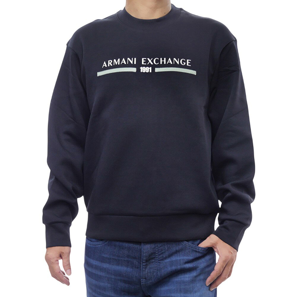 新品 アルマーニエクスチェンジ チェックロゴ刺繍 スウェットトレーナー Lサイズ ax25fw113_1.jpg
