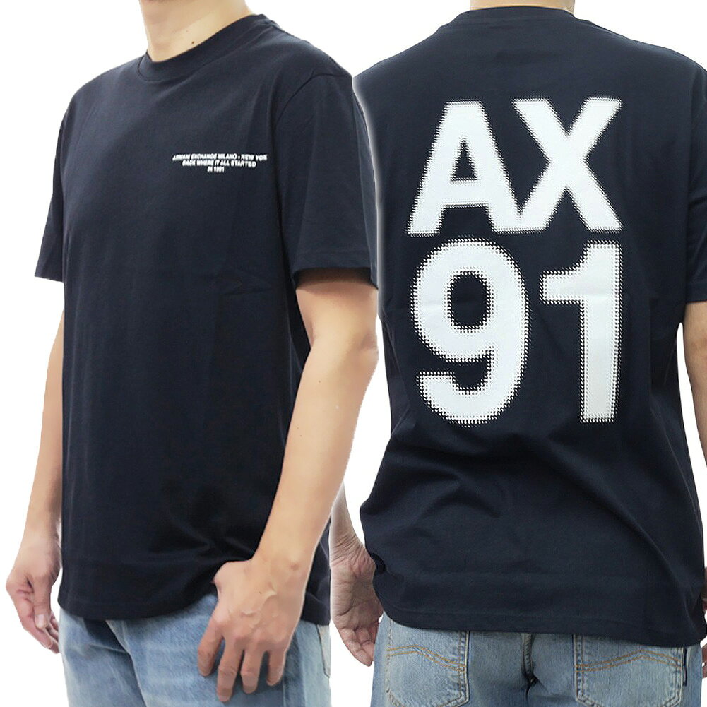 ARMANI EXCHANGE アルマーニ エクスチェンジ A/X メンズ クルーネック Tシャツ XM002523 AF10334 ダークネイビー バックプリント