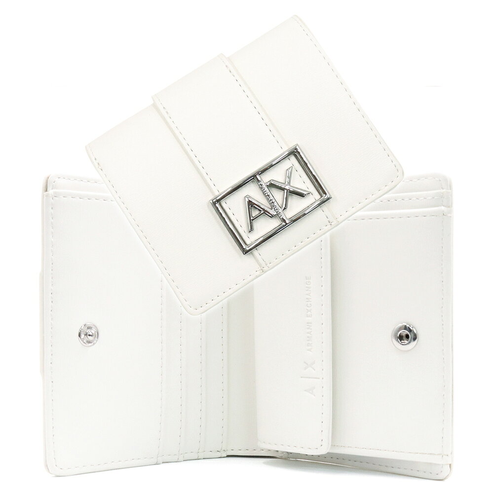 ARMANI EXCHANGE アルマーニ エクスチェンジ A/X レディース 二つ折り財布（小銭入れ付き） XW000360 AF12039 ホワイト 女性 ウォレット