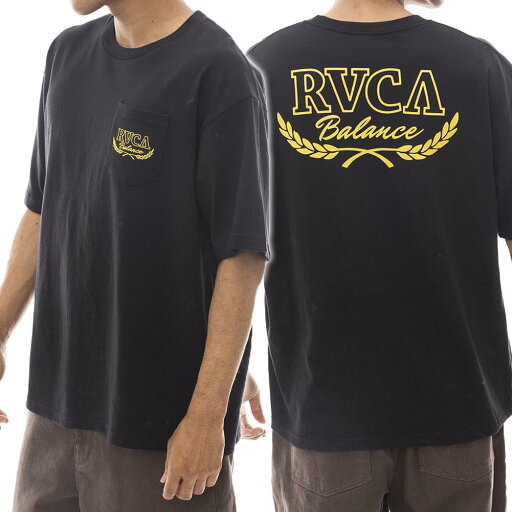 RVCA ルーカ メンズ クルーネックTシャツ BE041229 LAURELS TEE ブラック RVCA ルーカ メンズ クルーネックTシャツ BE041229 LAURELS TEE ブラック