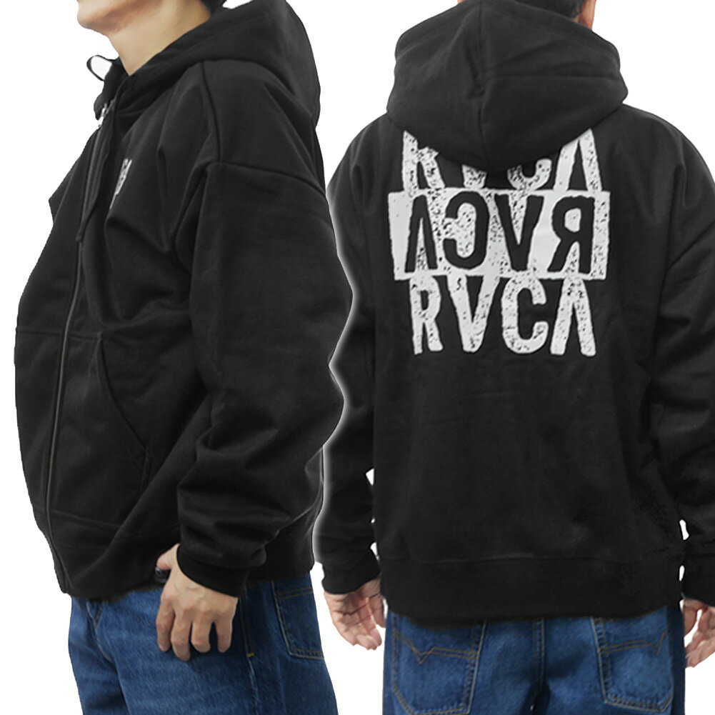 乐天商城 - RVCA ルーカ メンズジップアップパーカー BF042017 / NEW STCK ZIP WRWB HD ブラック