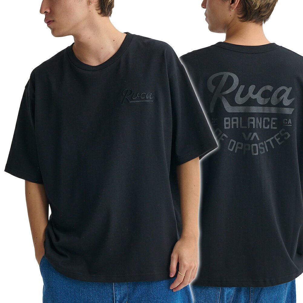 乐天商城 - RVCA ルーカ メンズクルーネックTシャツ BG041204 / SCRIPT SEALED SS ブラック 2026春夏新作