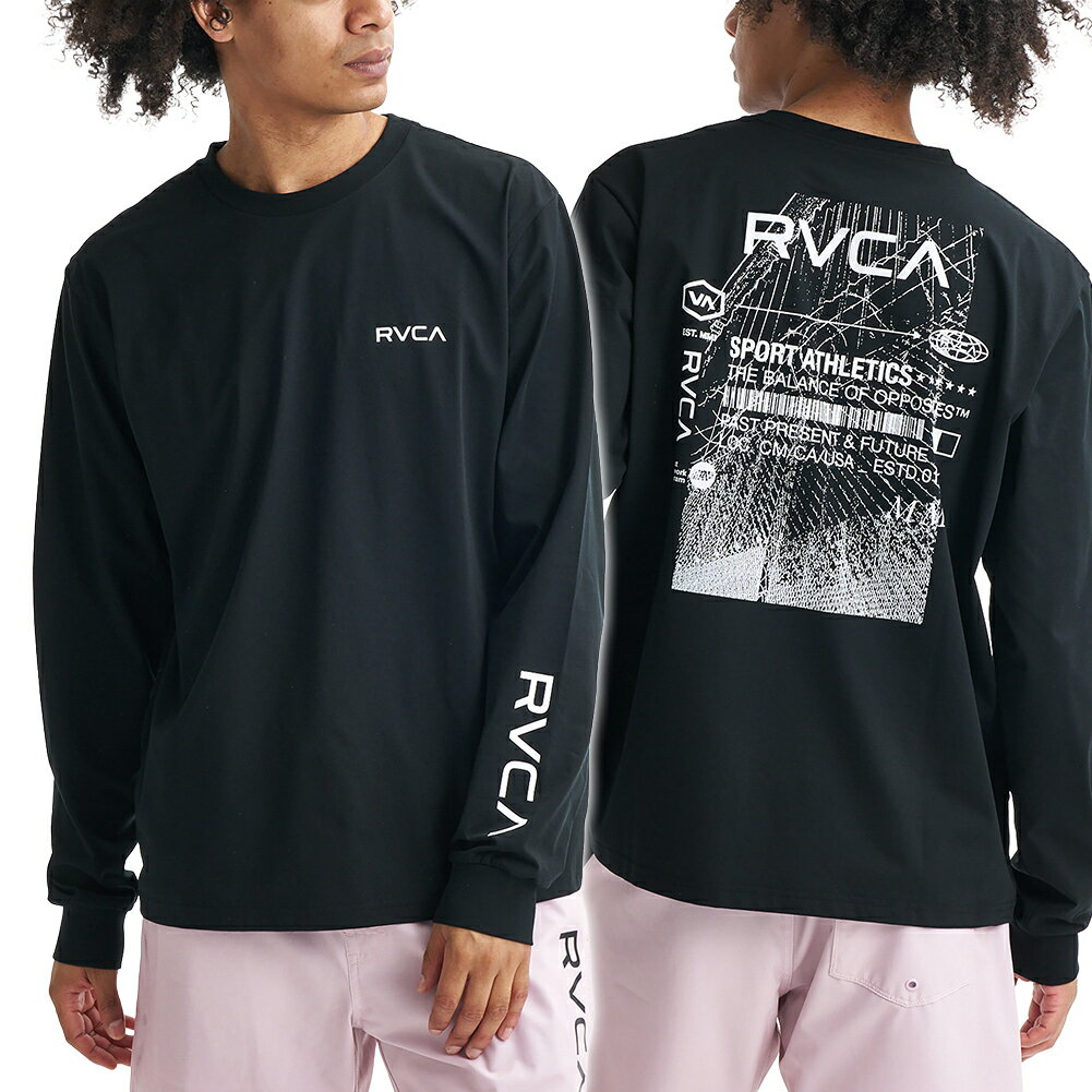 乐天商城 - RVCA ルーカ メンズクルーネックロングTシャツ BG041853 / CLOSED BUSINESS SFLT ブラック 2026春夏新作