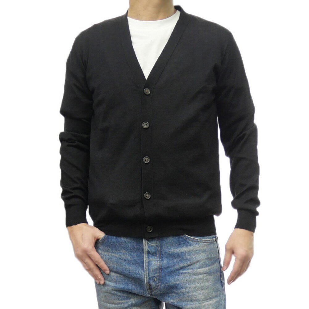 SCAGLIONE スカリオーネ メンズVネックニットカーディガン ULB074 ブラック