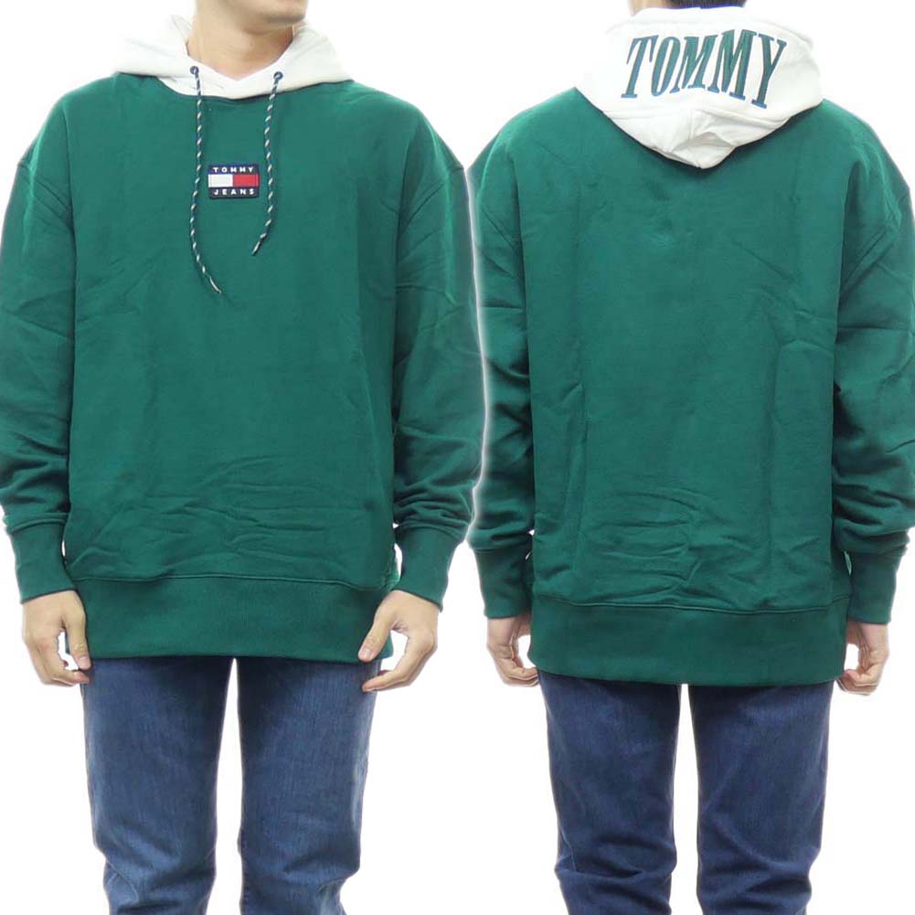 TOMMY JEANS トミージーンズ メンズプルオーバーパーカー DM0DM15027 グリーン