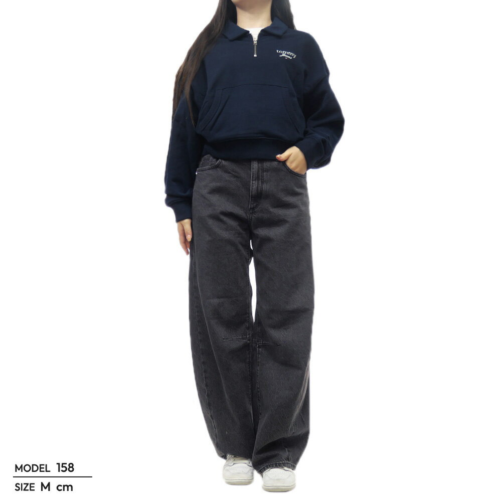 TOMMY JEANS トミージーンズ レディースハーフジップトレーナー DW18759 ネイビー