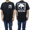 VERSACE JEANS ヴェルサーチェジーンズ メンズクルーネックTシャツ 74GAHT15 CJ00O ブラック