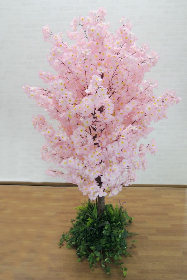 桜の木 230cm 装飾仕立て (野草バージョン 造作 造花 サクラ ピンク 人工観葉植物 インテリア おしゃれ 室内 大型 春 飾り フェイクグリーン 作り物 造木)
