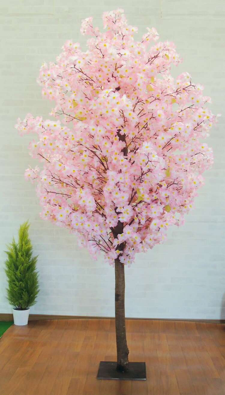 桜 230cm (造花 サクラ ピンク 人工観葉植物 インテリア おしゃれ 室内 大型 春 飾り フェイクグリーン 作り物 樹木)