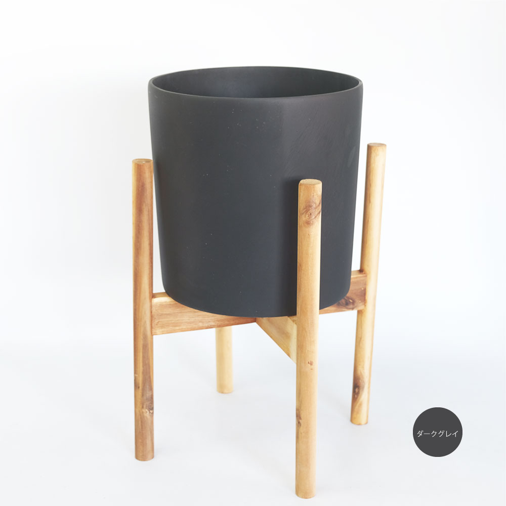 【送料無料 】HOLST26 鉢カバーGY/OL スタンド 付フラワースタンド 鉢台 植木鉢 スタンド