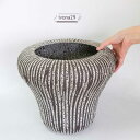 イヴォナ29 アート オブジェ デザイン性の高い 変形鉢 底穴なし 径34cm 高さ29.5cm 観葉植物