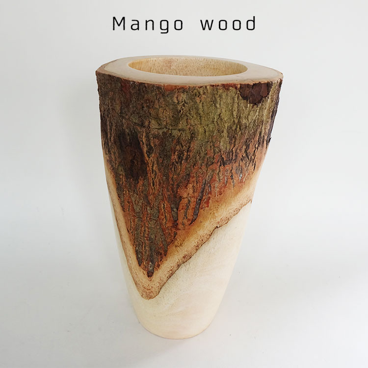 Mango Wood Tall 鉢カバー stem 天然木