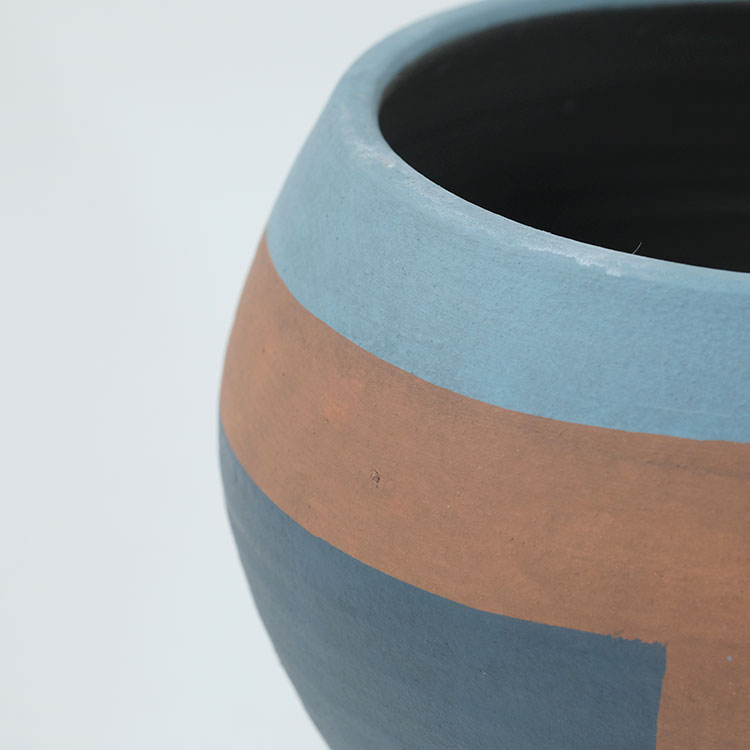 植木鉢 おしゃれ abstract round pot 懸崖4号鉢用 プリミティブ テラコッタ かわい...