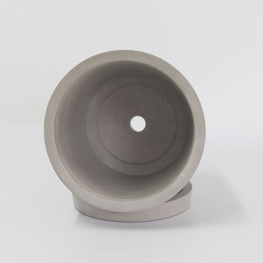 セメントポットcontents4 植木鉢 懸崖3号鉢用 径18cm 高16cm おしゃれ 受皿付 ステ...