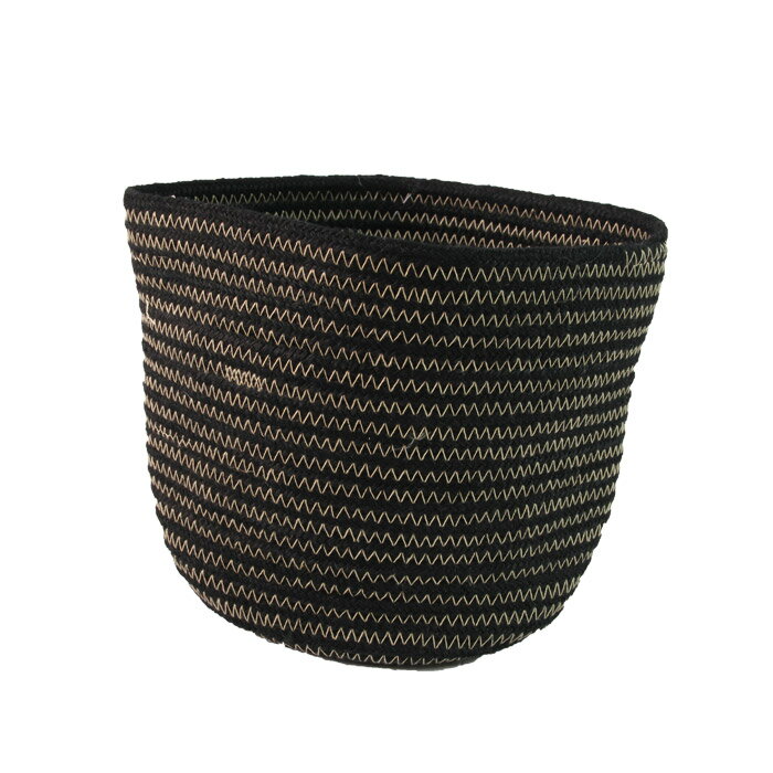 Rakuten - 鉢カバー おしゃれ Jute Rope Basket ブラック径20cm 高20cm stem 室内