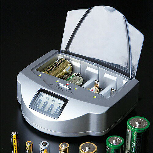 乾電池充電器!!　－AZREX－　市販の使い捨てアルカリ電池（全5種類）が充電できる充電器「マルチチャージャー！！」大人気商品！　