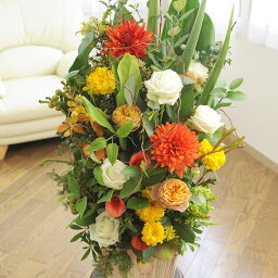 フロレット フラワーアレンジメント 【送料無料】デザイナーズフラワー　Flowerly Special　2万円コースアレンジメントフラワー お祝い お花 生花 カゴ花 フラワーギフト 贈答 プレゼント 贈り物 全国配送 立札無料 メッセージカード無料 楽ギフ