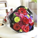 【電報付きのお祝い花】ブーケ Sサイズ シックモダン系(花束)と電報を一緒にお届け!開店祝い 開業祝い 就任祝い 退職祝い 誕生日 結婚祝い 贈り物 フラワーギ...