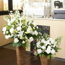 造花アート・スタンド花 スクエアスタンドSLセット(ホワイト系)開店 開業 開院 開局 改装 リニューアル オープン 移転 誕生日 結婚式 発表会 個展 公演 ...