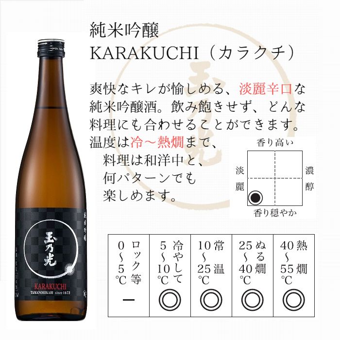 御歳暮ギフト玉乃光日本酒純米吟醸KARAKUCHI720ml辛口蔵元直送御祝贈り物プレゼント年末年始お正月御年賀寿京都あす楽