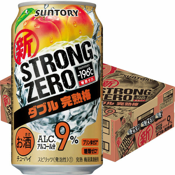 サントリー　−196℃　ストロングダブル完熟梅350ML　1ケース（24本入り）送料無料 K&O