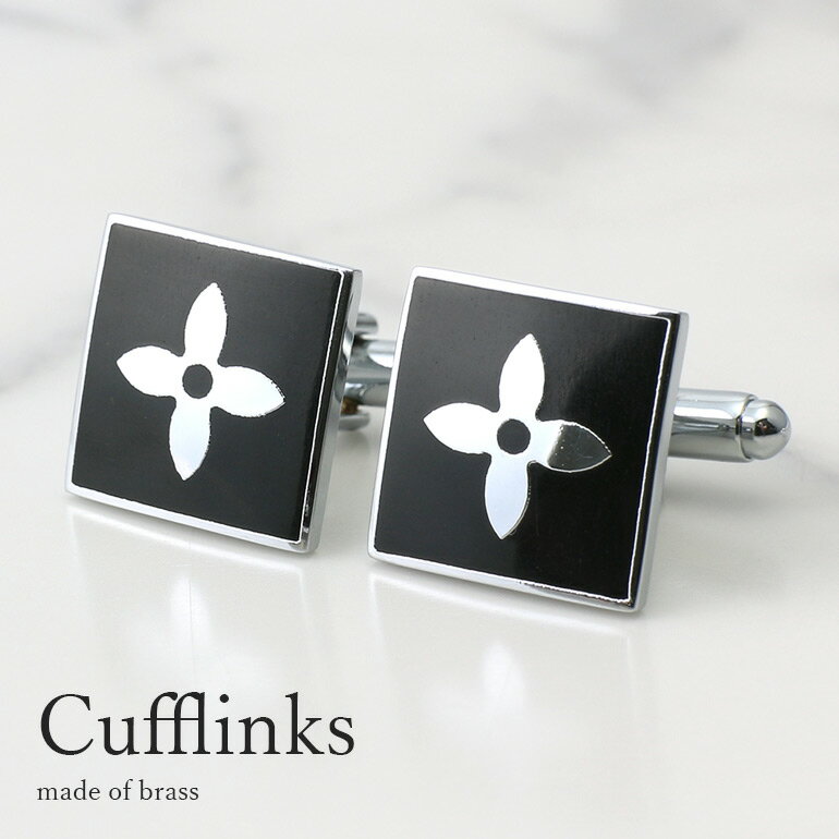 カフス カフスボタン カフリンクス シルバー ブラック 黒 クロス 十字架 シンプル メンズ アクセサリー 紳士用 ビジネス フォーマル [ ワイシャツ スーツ...