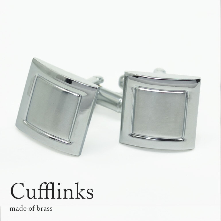 カフス カフスボタン シンプル シルバーカラー スクエア カフリンクス ボタン メンズ 紳士用 アクセサリー ワイシャツ ダブルカフス ビジネス 結婚式 フォー...