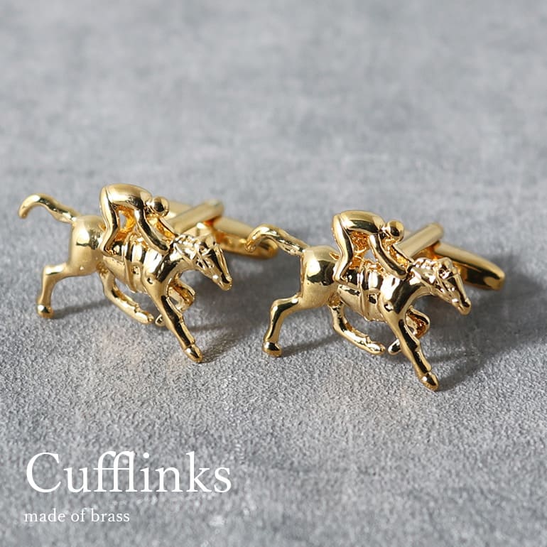 カフスボタン カフリンクス ジョッキー 馬 騎手 競走馬 メンズ アクセサリー 紳士用 ビジネス フォーマル [ ワイシャツ 結婚式 プレゼント ギフト 父の日...