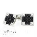 カフスボタン カフリンクス クロス 十字架 ブラック 黒 スクエア メンズ アクセサリー 紳士用 ビジネス フォーマル 結婚式 スーツ ワイシャツ [ プレゼン...