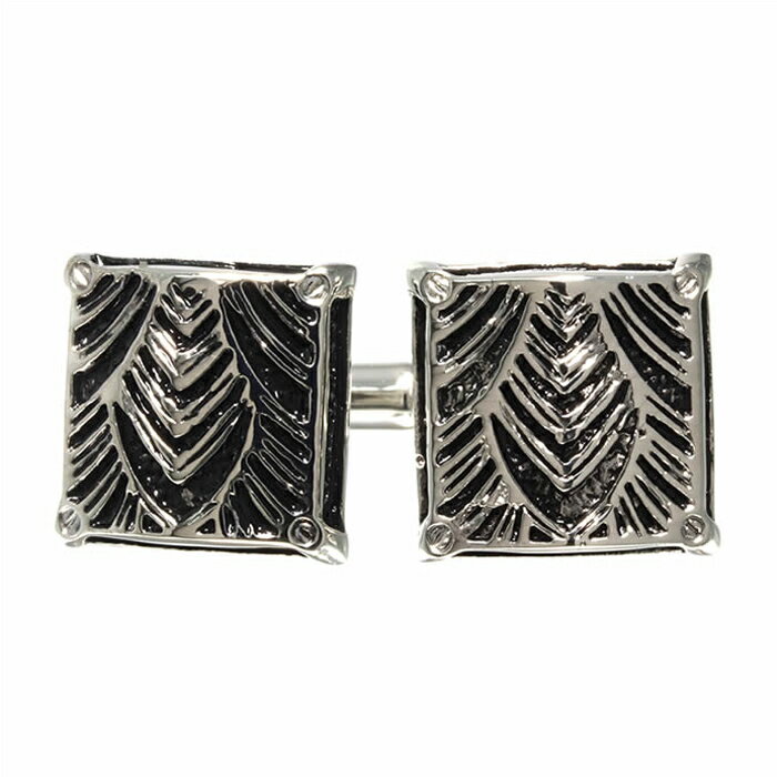 カフスボタン エングレイブ シダ いぶし cufflinks カフリンクス メンズ アクセサリー 紳士用 CF-150705 ギフト プレゼント 父の日 誕生日...