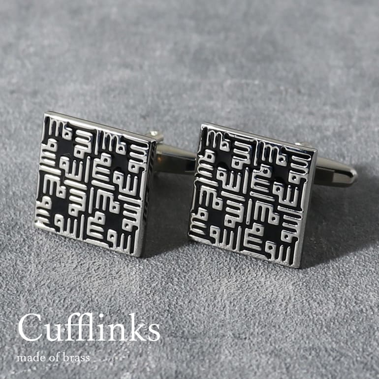 カフスボタン ブラック シルバー スクエア 回路 シンプル カフリンクス 紳士用 メンズ アクセサリー スーツ ワイシャツ ビジネス フォーマル ギフト プレゼ...