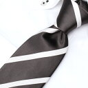 【在庫限り！】シルクネクタイ ジャガード シルク ストライプ グレー ホワイト 白 メンズ 男性 紳士 ビジネス フォーマル [ シルク100％ スーツ ワイシャツ おしゃれ フォーマル プレゼント ギフト お祝い ] [M便 1/5]